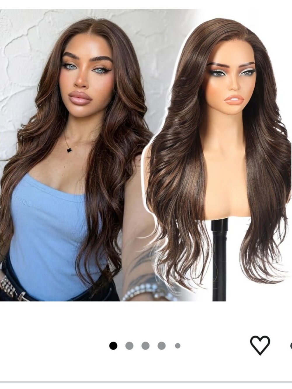 Dark Brown Synthetic Lace Front Wig,13x4 HD 26 Inch